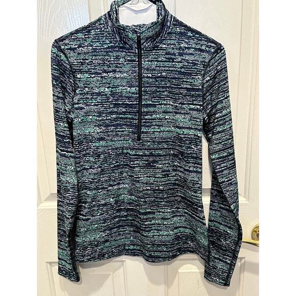 Nike Women's Multicolored Pro Dri-Fit Half-Zip Pullover Shirt Size Small running - Picture 1 of 4